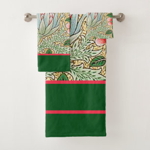 William Morris Vintage Artichoke Floral Pattern Ba Bath Towel Set
