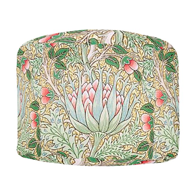 William Morris Vintage Artichoke Floral Pattern Po Pouf