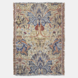 William Morris - Vintage Artichoke Flower Pattern Throw Blanket
