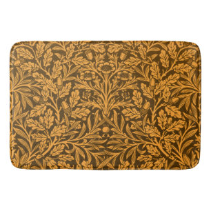William Morris Vintage Autumn Gold Oak Pattern Bath Mat
