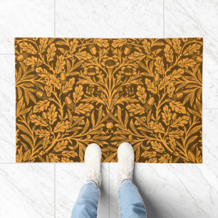 William Morris Vintage Autumn Gold Oak Pattern Doormat