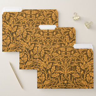 William Morris Vintage Autumn Gold Oak Pattern File Folder