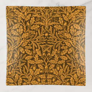 William Morris Vintage Autumn Gold Oak Pattern Trinket Tray