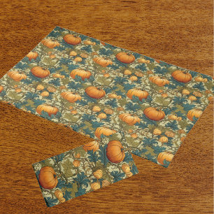 William Morris Vintage Autumn Pumpkin Patch Cloth Placemat