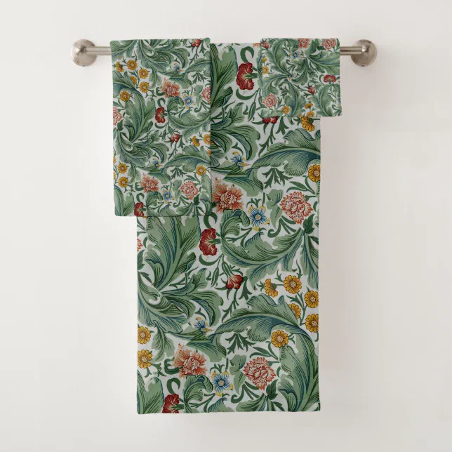 William Morris Vintage Beautiful Floral Pattern Bath Towel Set | Zazzle