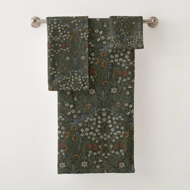 William Morris Vintage Blackthorn Floral Pattern Bath Towel Set | Zazzle