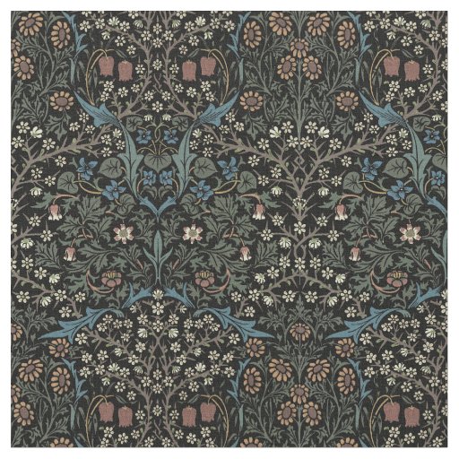 William Morris Vintage Blackthorn Pattern Fabric Zazzle Com