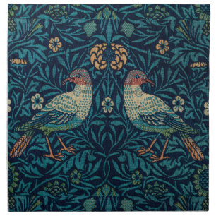 William Morris Vintage Blue Birds Pattern Cloth Napkin