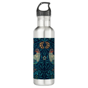 William Morris Vintage Blue Birds Pattern Stainless Steel Water Bottle