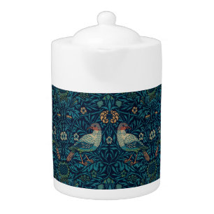 William Morris Vintage Blue Birds Pattern Teapot