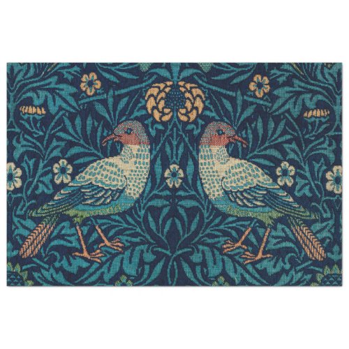 William Morris Vintage Blue Birds Pattern Tissue P Tissue Paper