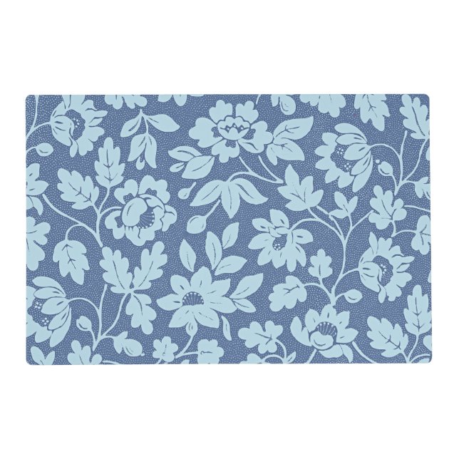 William Morris, vintage blue blossoms, Placemat (Front)