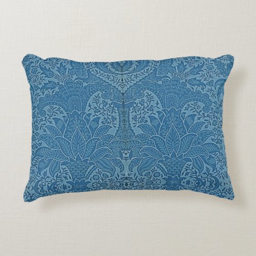 William Morris Vintage Blue Floral pattern Accent Pillow