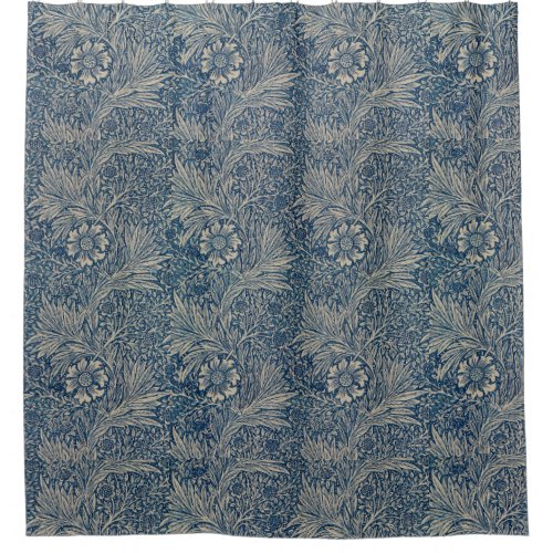 William Morris Vintage Blue Floral Pattern Shower Curtain