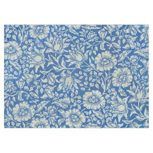 William Morris Vintage Blue Floral Pattern Tablecloth