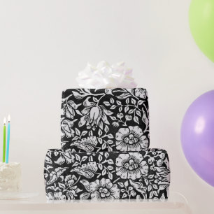 William Morris Vintage Blue Floral Pattern Wrapping Paper