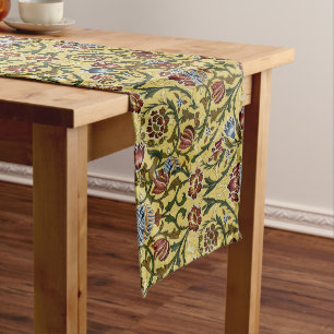 William Morris Vintage Blue Green Red Long Table Runner