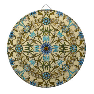 William Morris Vintage Blue Vine Seamless Pattern Dart Board