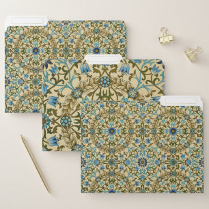 William Morris Vintage Blue Vine Seamless Pattern File Folder
