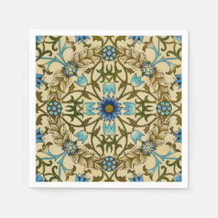 William Morris Vintage Blue Vine Seamless Pattern Napkins