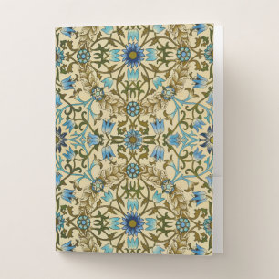 William Morris Vintage Blue Vine Seamless Pattern Pocket Folder