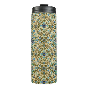 William Morris Vintage Blue Vine Seamless Pattern Thermal Tumbler