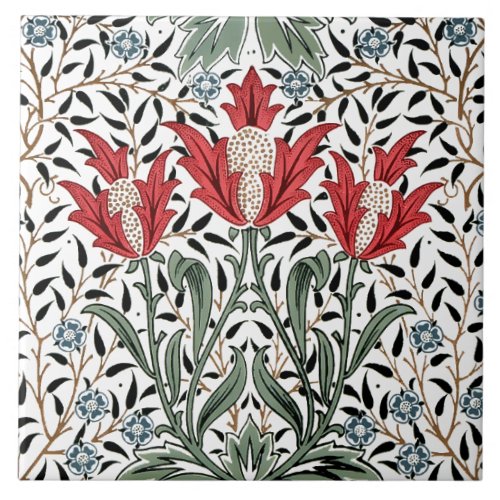 William Morris Vintage Bourne Pattern Ceramic Tile