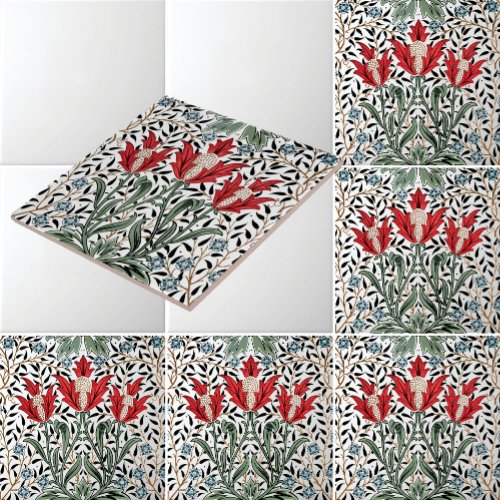 William Morris Vintage Bourne Pattern Ceramic Tile