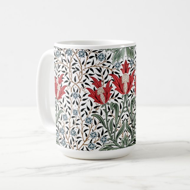 William Morris Vintage Bourne Pattern Coffee Mug (Front Left)