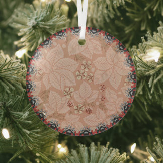 William Morris Vintage Bramble Pattern Glass Ornament