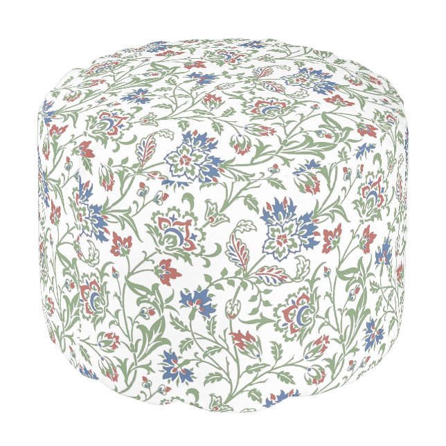 William Morris Vintage Brentwood Pattern Pouf (Angled Back)