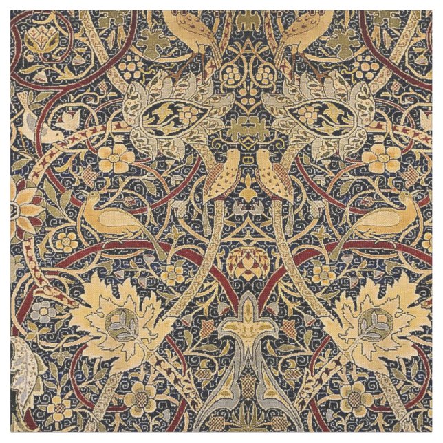 William Morris Vintage Bullerswood carpet Pattern Fabric (Close Up)