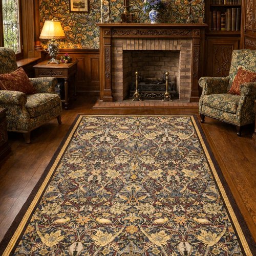 William Morris Vintage Bullerswood Print Pattern Rug