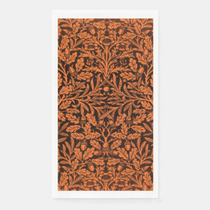 William Morris Vintage Burnt Orange Black Pattern Paper Guest Towels