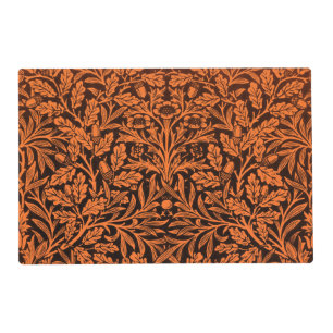 William Morris Vintage Burnt Orange Black Pattern Placemat