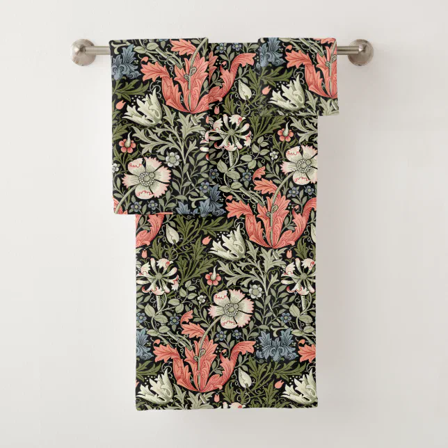 William Morris Vintage Compton Floral Pattern Bath Towel Set | Zazzle