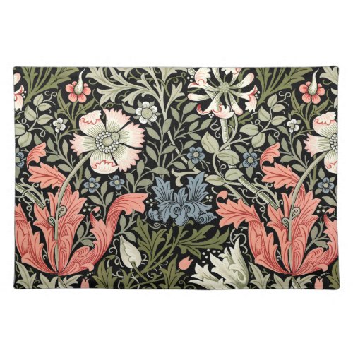 William Morris Vintage Compton Floral Pattern Cloth Placemat