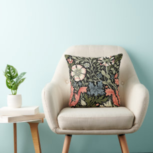 William Morris Vintage Compton Floral Pattern Throw Pillow
