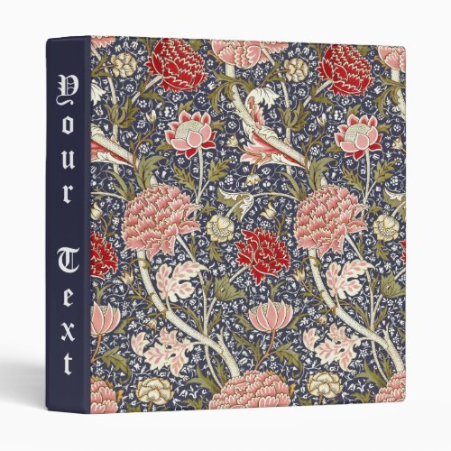 William Morris Vintage Cray Floral Pattern 3 Ring Binder