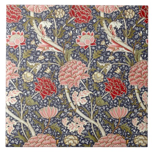 William Morris Vintage Cray Floral Pattern Ceramic Tile