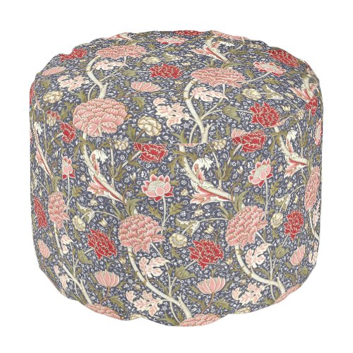 William Morris Vintage Cray Floral Pattern Pouf