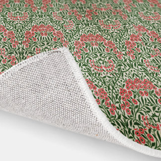 William Morris Vintage Daisy Flowers Pink Green Rug