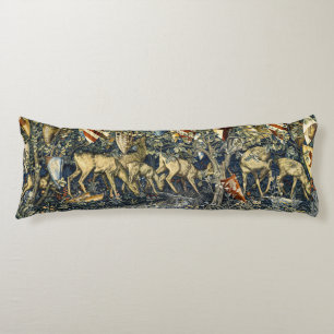 William Morris Vintage Deer & Shields Tapestry Art Body Pillow