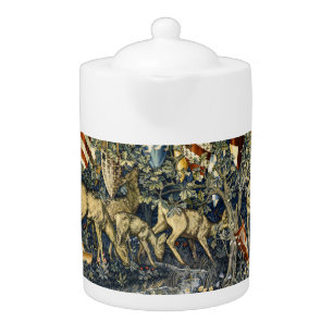William Morris Vintage Deer & Shields Tapestry Art Teapot