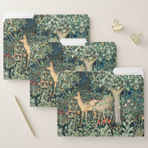 William Morris Vintage Deer Woodland Floral Art File Folder