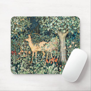 William Morris Vintage Deer Woodland Floral Art Mouse Pad