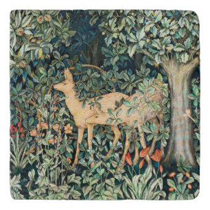 William Morris Vintage Deer Woodland Floral Art Trivet