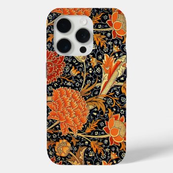 William Morris Vintage Design  Cray Iphone 15 Pro Case by RetirementGiftStore at Zazzle