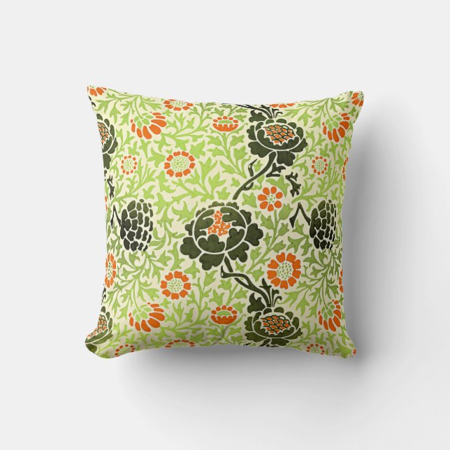 William Morris Vintage Design, Grafton Throw Pillow (Front)