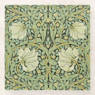 William Morris vintage design, Pimpernel, Glass Coaster